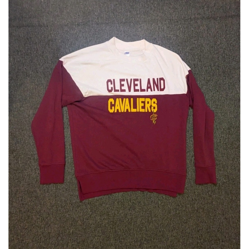 NBA Cleveland Cavaliers Sweatshirt Mens‎ Large Red White Crew Neck Long Sleeve